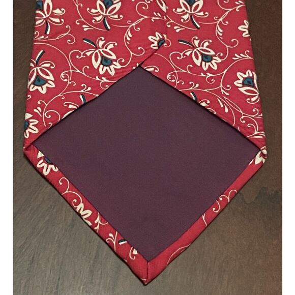 Vintage Christian Dior Red Green 100% Imported Silk Men’s Neck Tie Made In USA - Picture 2 of 9